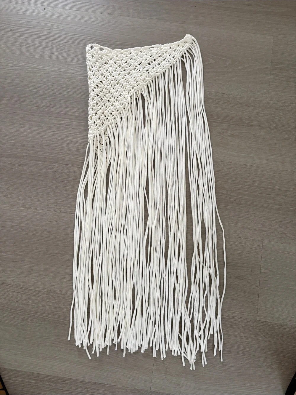 Zara White Macramé Asymmetrical Fringe Skirt - Picture 3 of 5